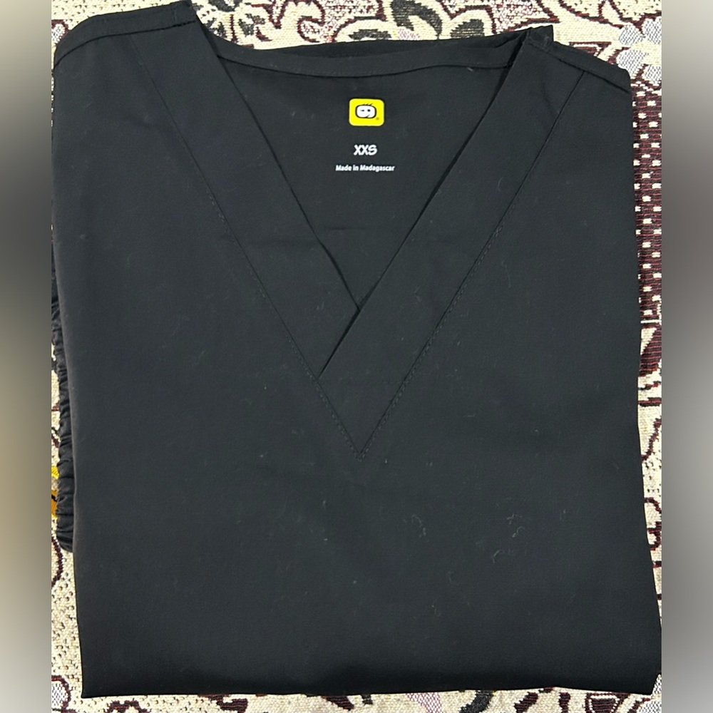 Black Scrub Set – Size XXS (Top & Pants)